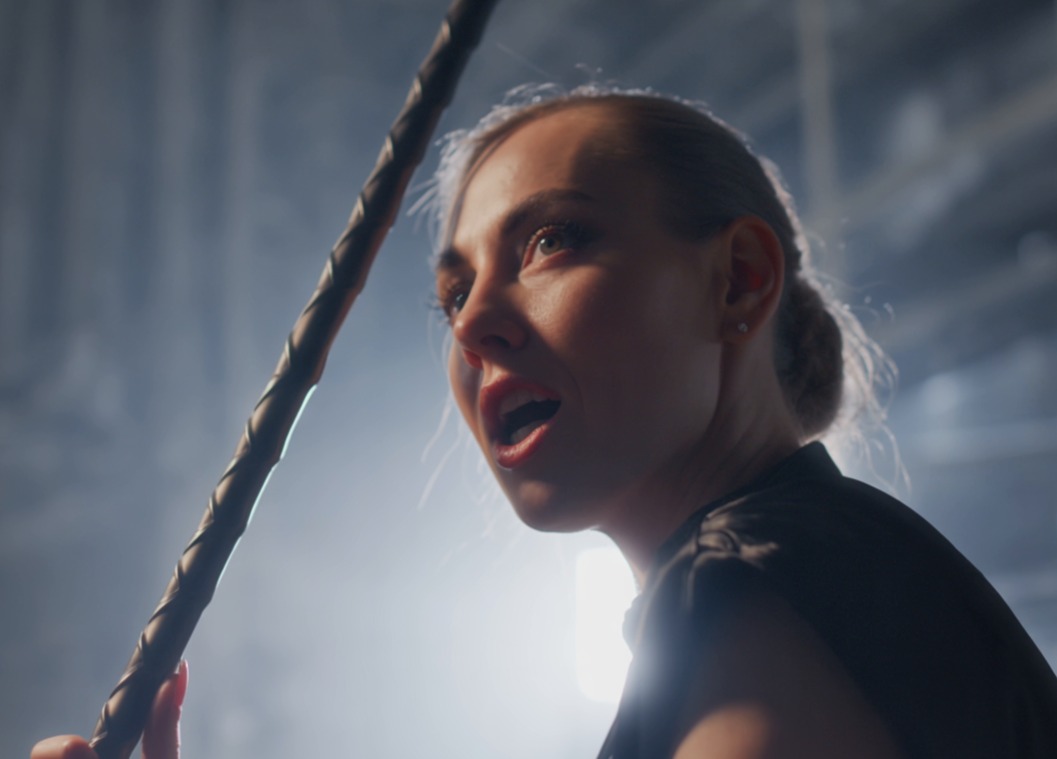 ROHRSTOCK - Extrem Rohrstock mit Griff, schwarz, Kreuzwicklung, Ø ca. 20mm