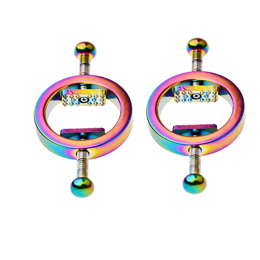 Nipple und Brust - Klammern aus Metall in Rainbow-Color!