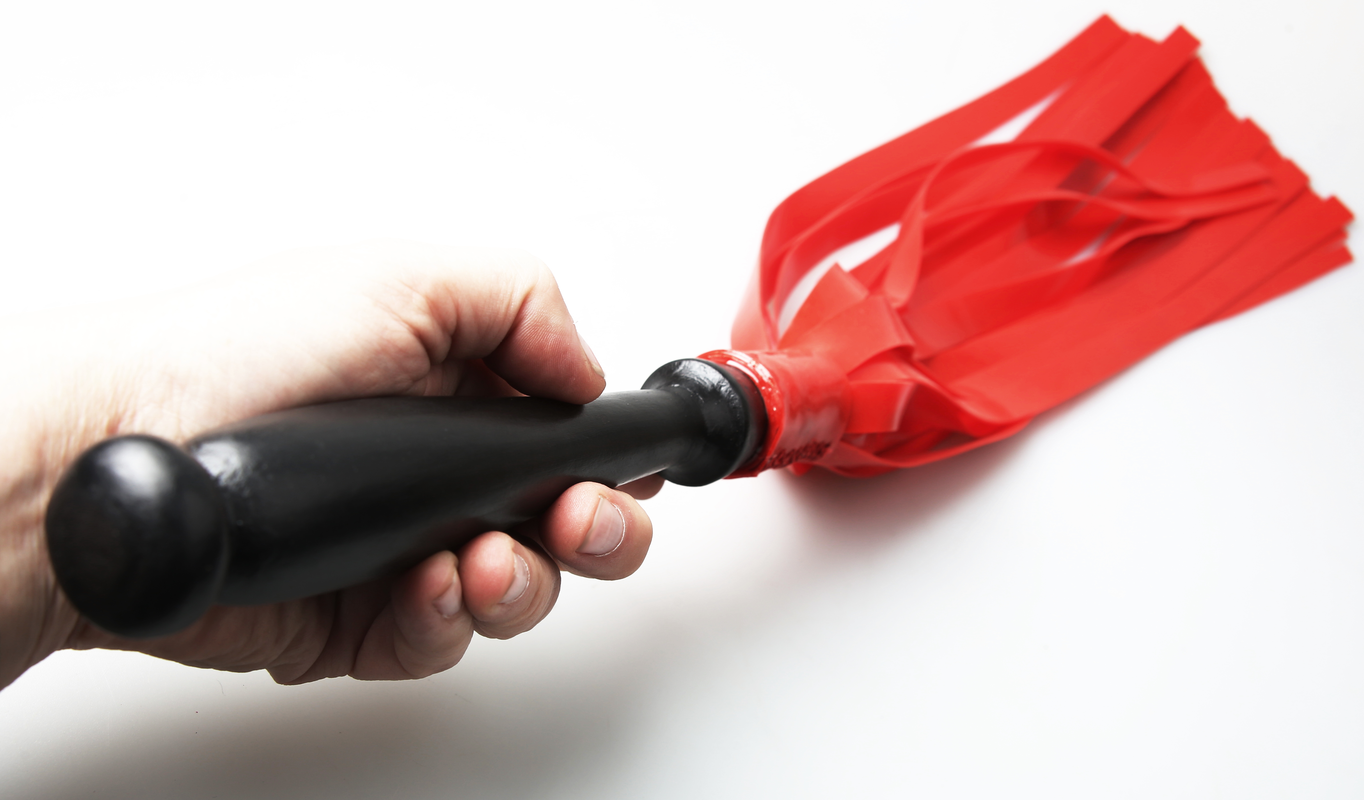 Silicon Peitsche - Fancy Wooden Handle - Silicone Flogger