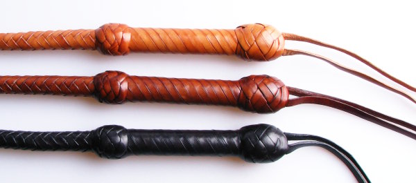 Lederpeitsche Short Singletail Karabace - 80cm - schwarz