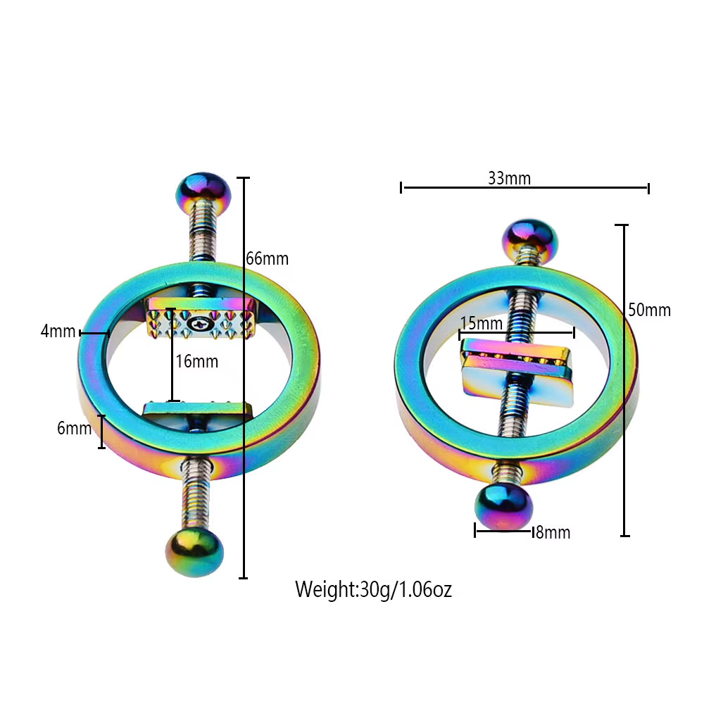 Nipple und Brust - Klammern aus Metall in Rainbow-Color!