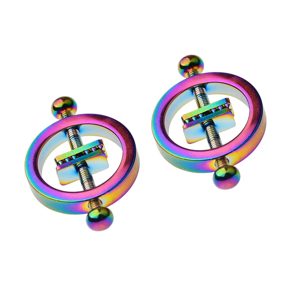 Nipple und Brust - Klammern aus Metall in Rainbow-Color!