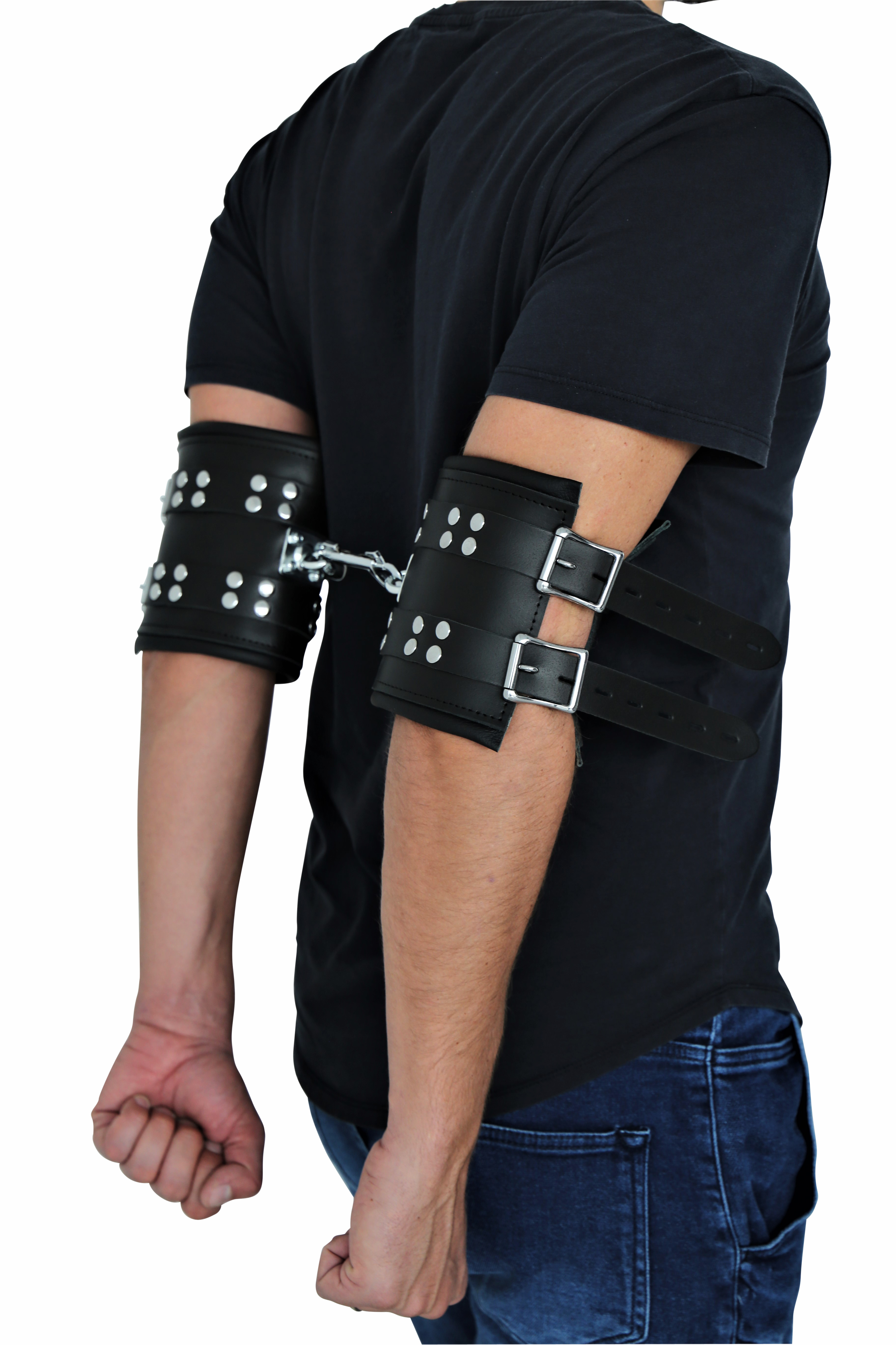 Leder Ellenbogenfesseln abschließbar