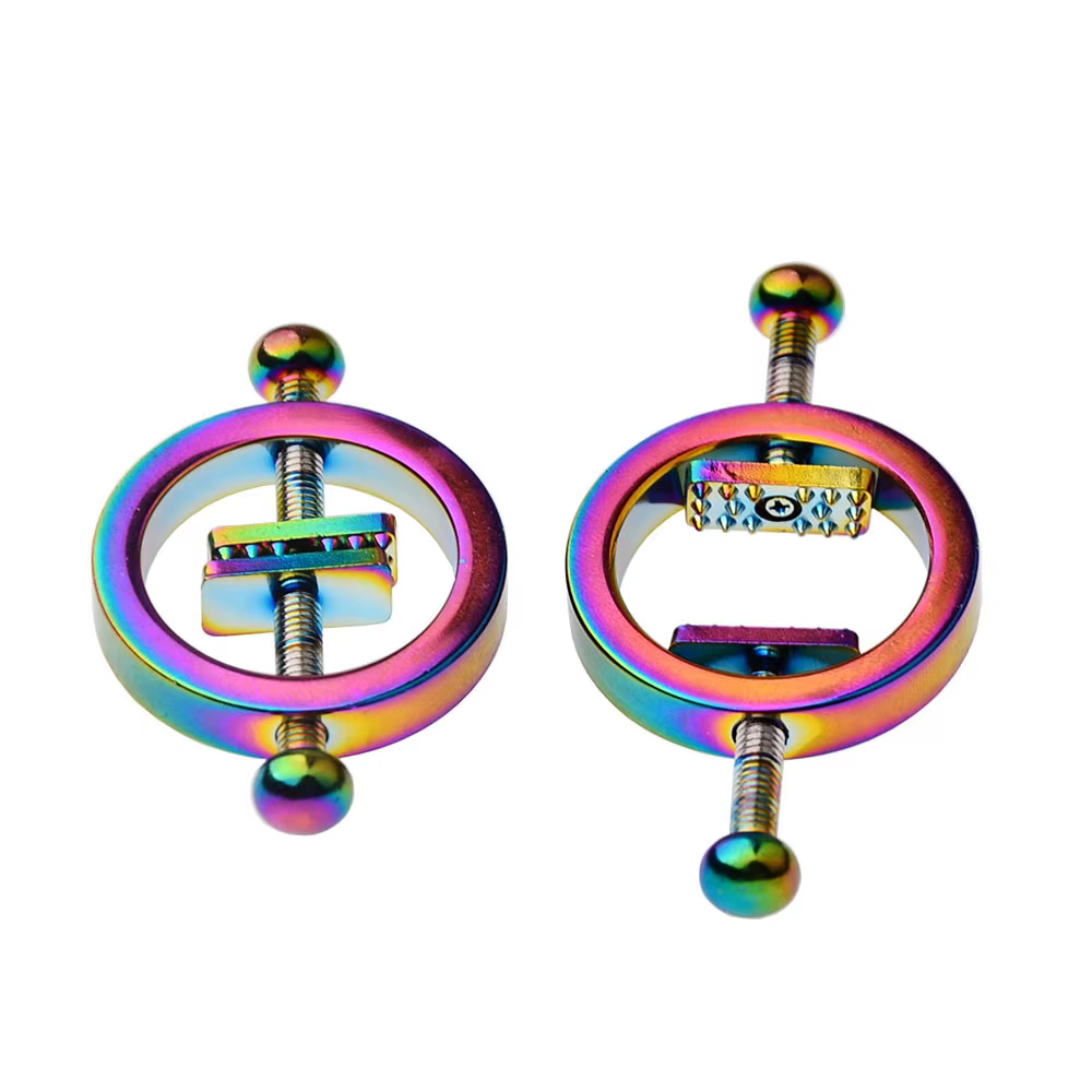 Nipple und Brust - Klammern aus Metall in Rainbow-Color!