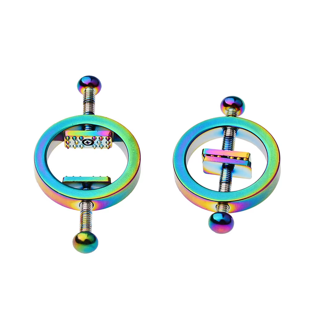 Nipple und Brust - Klammern aus Metall in Rainbow-Color!