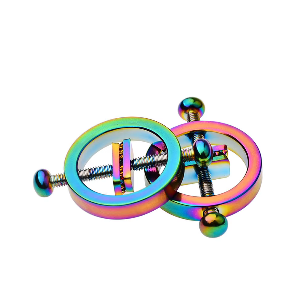 Nipple und Brust - Klammern aus Metall in Rainbow-Color!