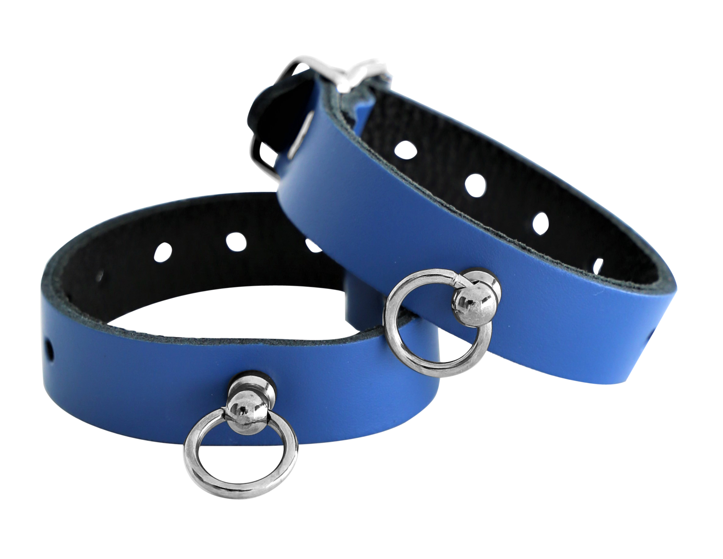 Leder Handfesseln der O - Blau